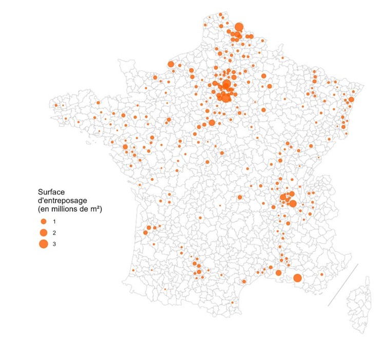Entrepôts de 10 000 m² ou plus en 2023 Entrepôts de 10 000 m² ou plus en 2023